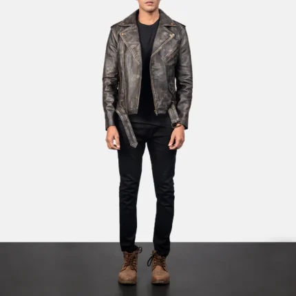 Biker Leather Jackets Vintage Style full view