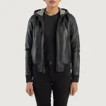 Black Bomber jacket for Men With Hooded