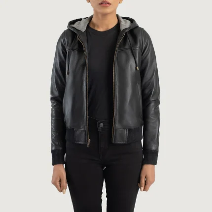 Black Bomber jacket for Men With Hooded