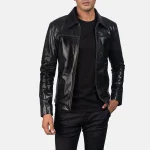 Black Leather Biker Jackets Mens
