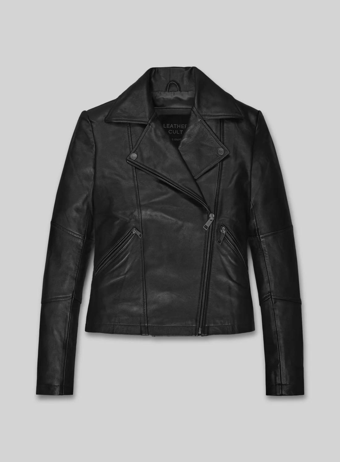 Black Leather Jacket front Black Leather Jacket