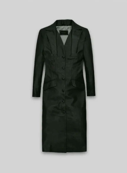 Black Leather Long Coat Women