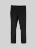 Black Stretch Men Leather Pants