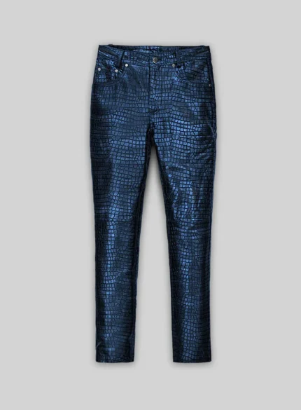 Blue Leather Pants For Men