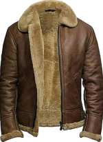 Brown Leather Avaitor Jacket Mens