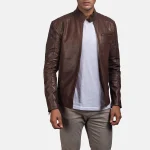 Brown Leather Biker Jackets Online