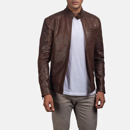 Brown Leather Biker Jackets Online