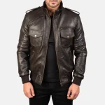 Brown Mens Bomber jacket zara