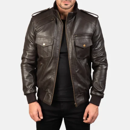 Brown Mens Bomber jacket zara