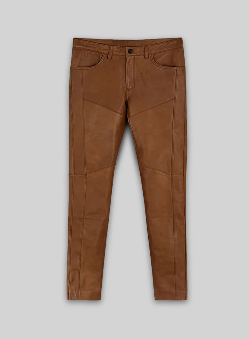 Brown Wax Men Leather Pants Brown Wax Men Leather Pants