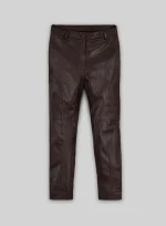 Burgundy Leather Trousers For Women