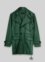 Exclusive Green Men's Leather Coat