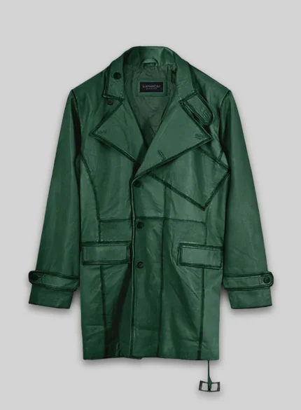 Exclusive Green Men's Leather Coat
