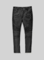 Genuine Leather Pants Charcoal Fit