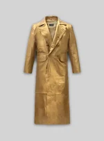 Golden Brown Mens Leather Coat