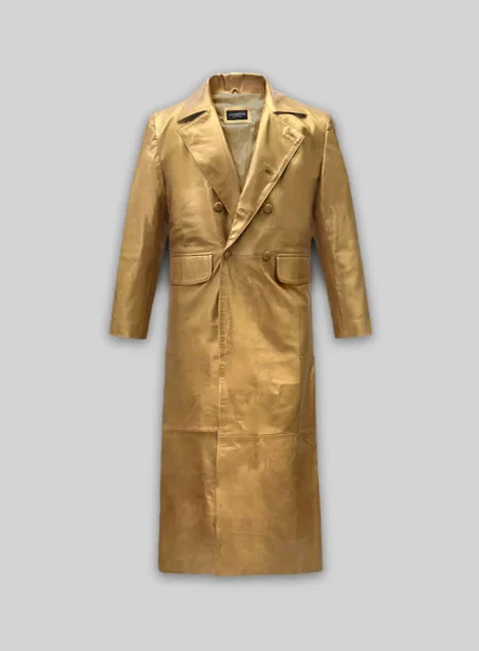 Golden Brown Mens Leather Coat