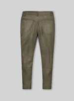 Gray Men Leather Pants Jeans back side