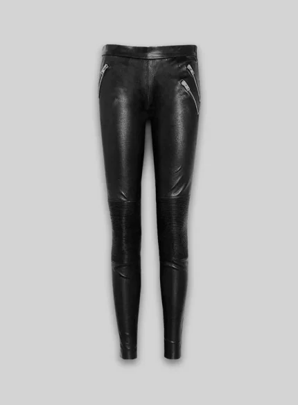 Ladies Leather Jeans Biker Fit