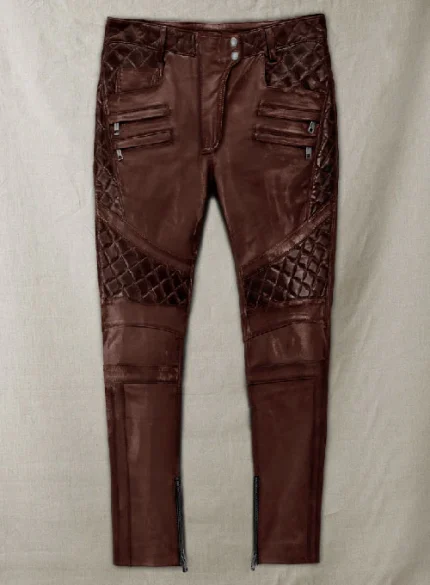 Leather Pants For Women Maroon