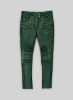 Leather Trousers For Women Green