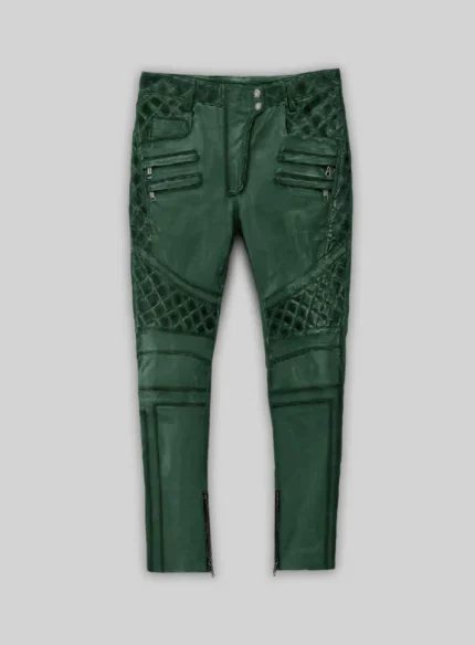 Leather Trousers For Women Green