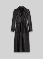 Long Black Leather Coat Women