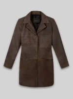 Long Brown Leather Coat Ladies