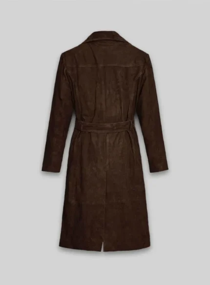 Long Leather Coats For Women back side
