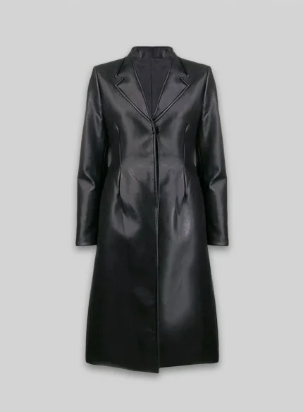 Long Leather Trench Coat Women
