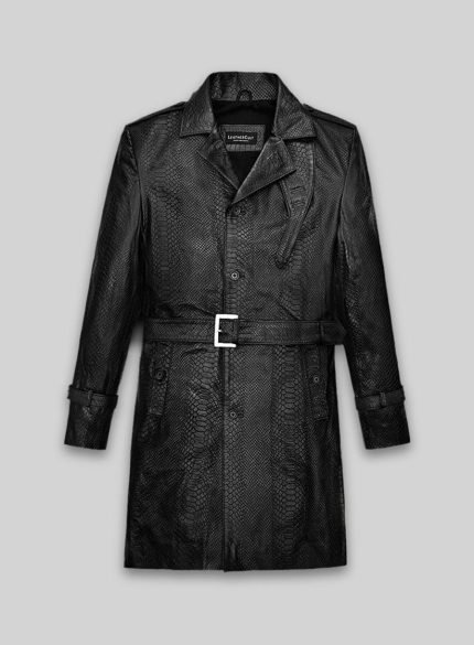 Luxury Black Leather Overcoat Online