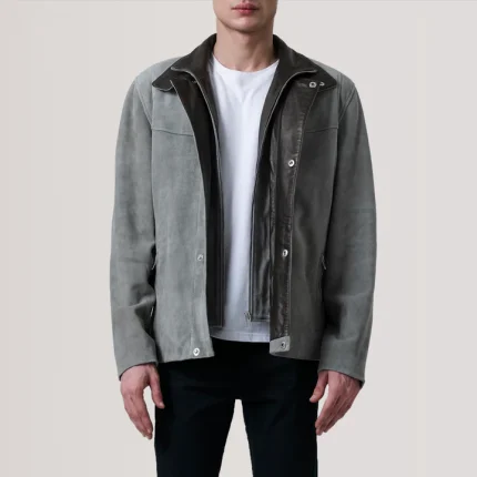 Henrik Grey Cafe Suede Racer Jacket