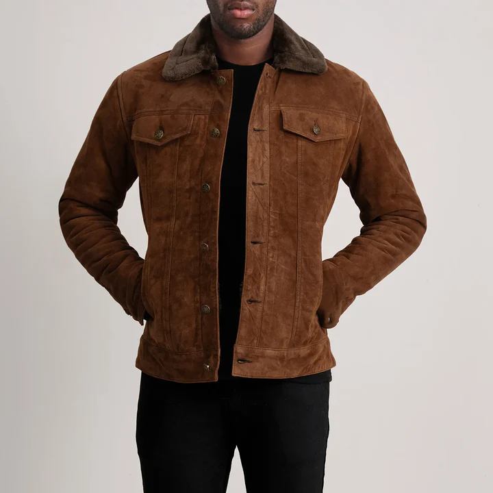 Dallis Brown Suede Leather Jacket
