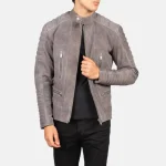 Suede Damian Grey Biker Jacket