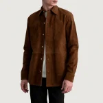 Men’s Suede Charcoal Mocha Biker Jacket