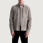 Men's Scout Grey Suede Leather Shirt
