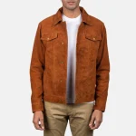 Stallon Brown Trucker Suede Jacket