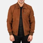 Tomchi Tan Men's Suede Western Leather Jacket