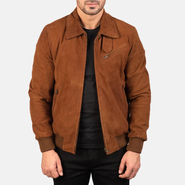 Tomchi Tan Men's Suede Western Leather Jacket Tomchi Tan Men's Suede Western Leather Jacket