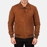 Tomchi Tan Men's Suede Western Leather Jacket