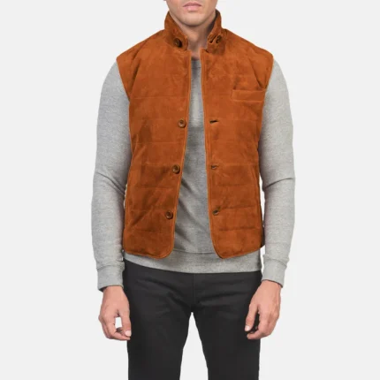 Tony Men's Brown Suede Vest
