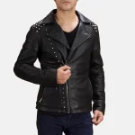 Mens Biker Jacket Faux Leather