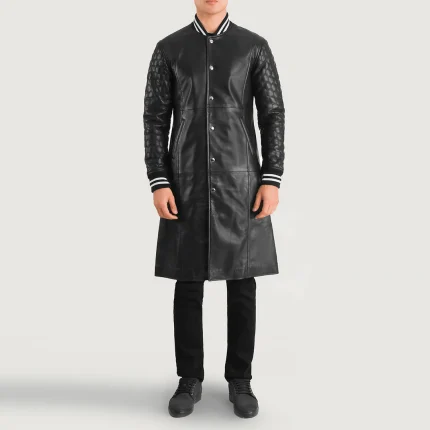 Men's Designer Leather Varsity Coat
