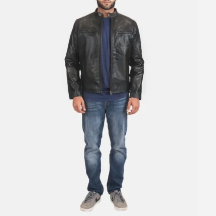 Men’s Leather Biker Jackets full view