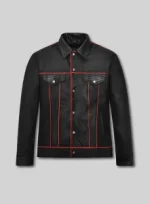 Mens Leather Jackets Red Stripes