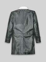 Modern Gray Leather Coat Collection back side