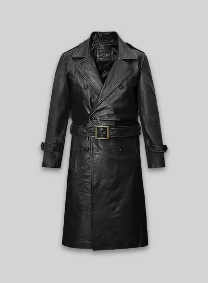 Prime Mens Leather Trench Coat