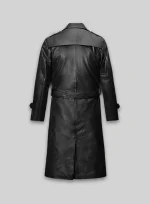 Prime Mens Leather Trench Coat back side