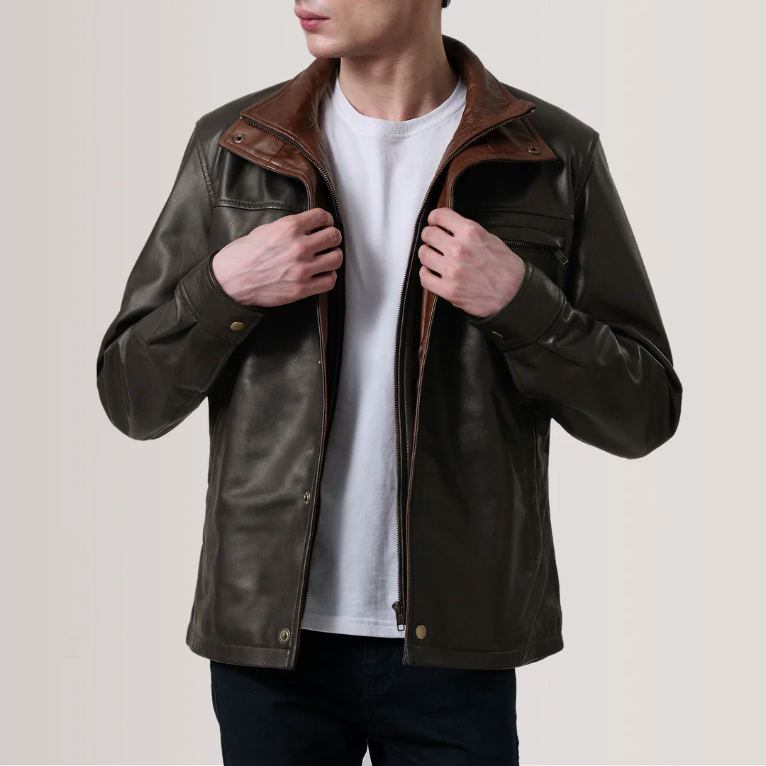 Sean Brown Leather Classic Jacket Sean Brown Leather Classic Jacket