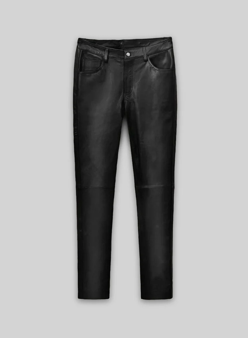 Sleek Black Men Leather Pants black leather trousers mens