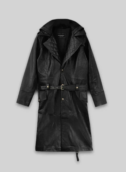 Stylish Long Leather Coat Men